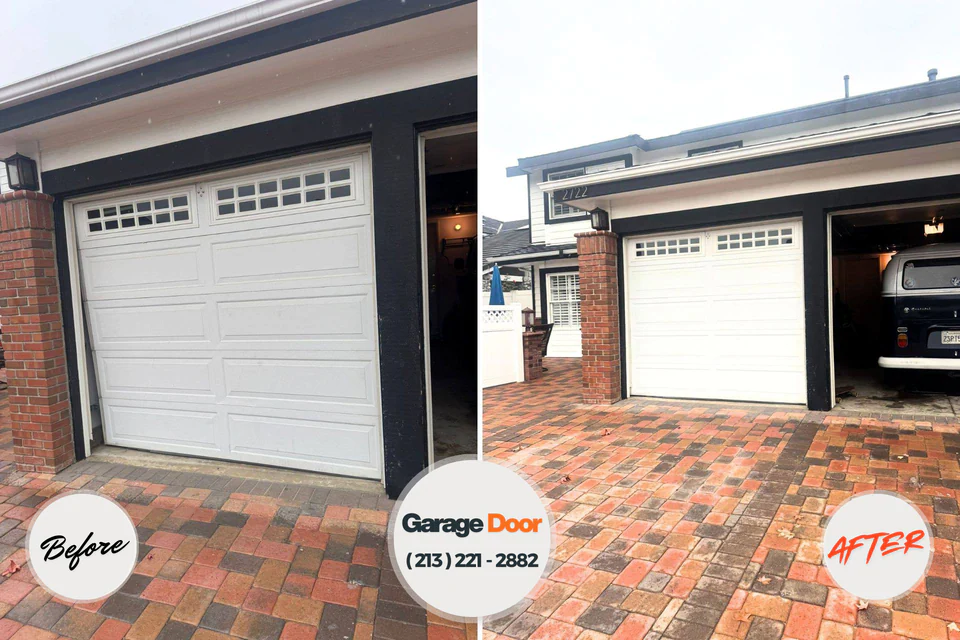 Before and after: garage door spring repair Rock Creek, MN